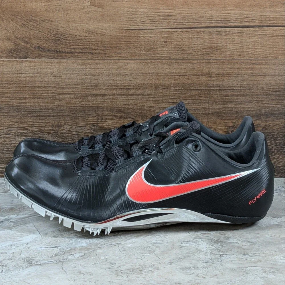 Nike Zoom Ja Fly Men's 11 Black Atomic Red Chrome Track Spikes Shoes 487624-061